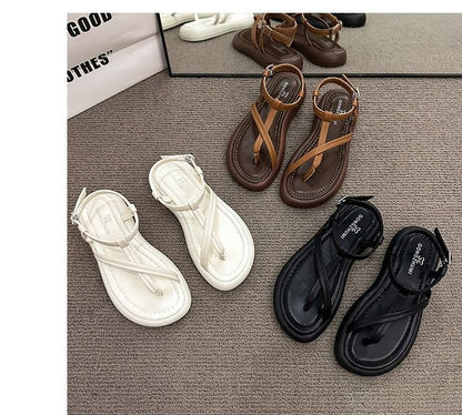 Faux Leather Platform Sandals