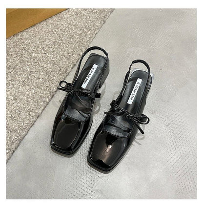 Mary Bow Slingback Pumps Jane Square Toe