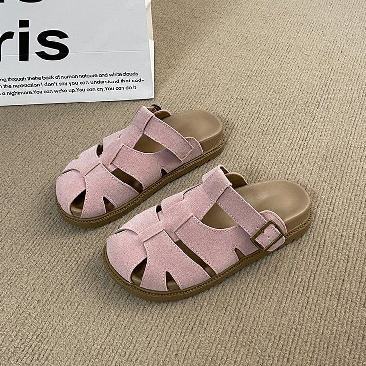 Faux Platform Woven Suede Mules