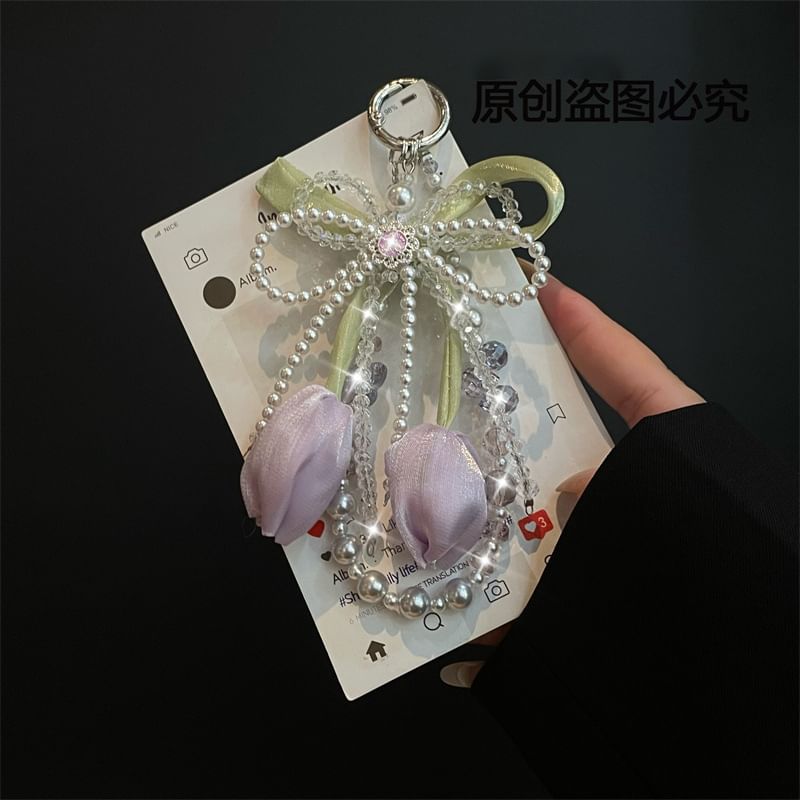 with Pad Faux Pearl Phone Lanyard