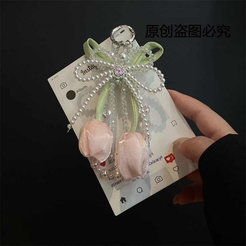 with Pad Faux Pearl Phone Lanyard