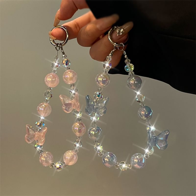 Beaded Lanyard Butterfly Phone