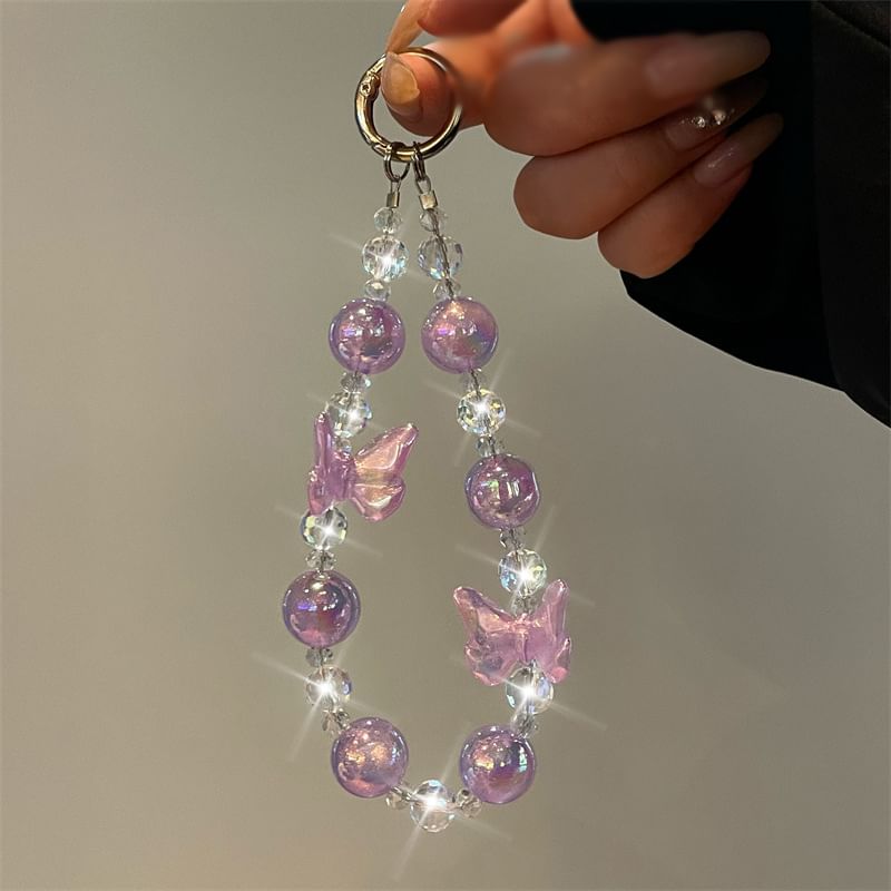 Beaded Lanyard Butterfly Phone