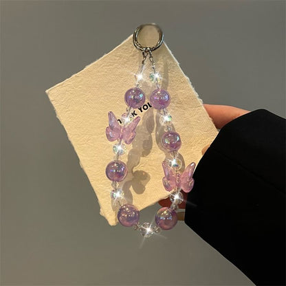Beaded Lanyard Butterfly Phone