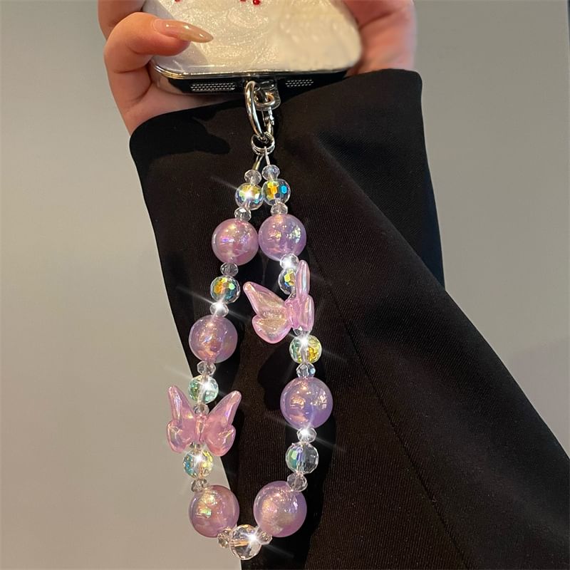 Beaded Lanyard Butterfly Phone