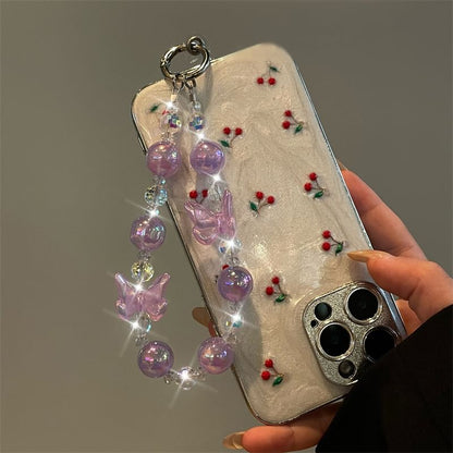 Beaded Lanyard Butterfly Phone