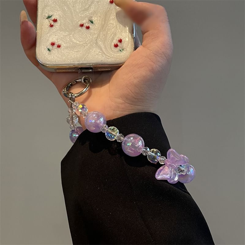 Beaded Lanyard Butterfly Phone