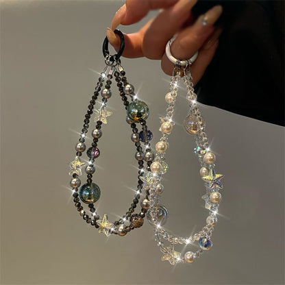 Phone Faux Lanyard Pearl Star