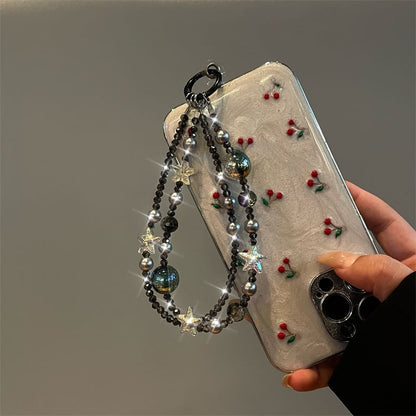 Phone Faux Lanyard Pearl Star