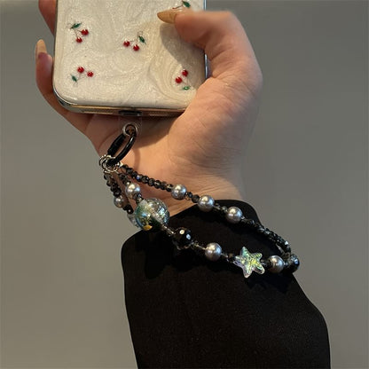 Phone Faux Lanyard Pearl Star