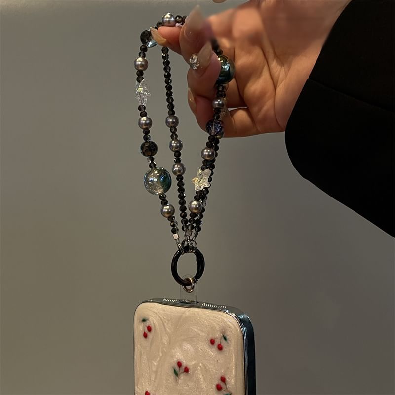 Phone Faux Lanyard Pearl Star