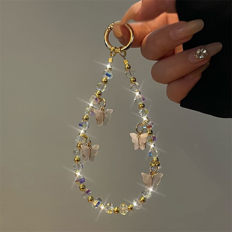 Butterfly Lanyard Beaded Phone