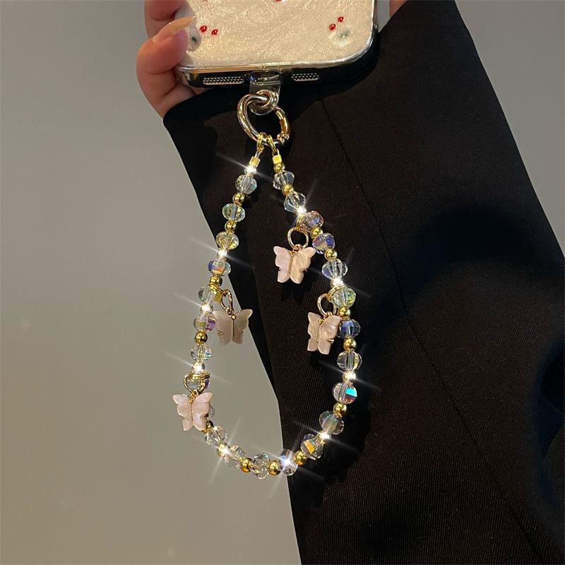 Butterfly Lanyard Beaded Phone