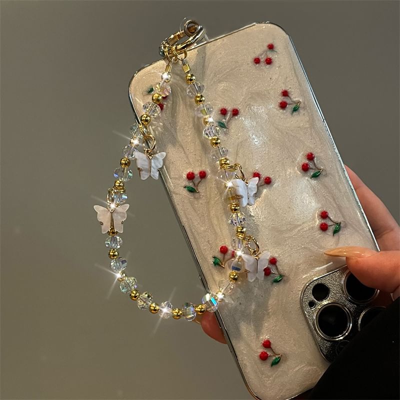 Butterfly Lanyard Beaded Phone