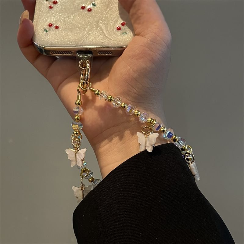 Butterfly Lanyard Beaded Phone