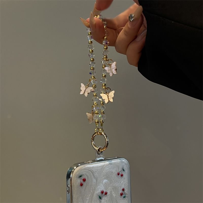 Butterfly Lanyard Beaded Phone