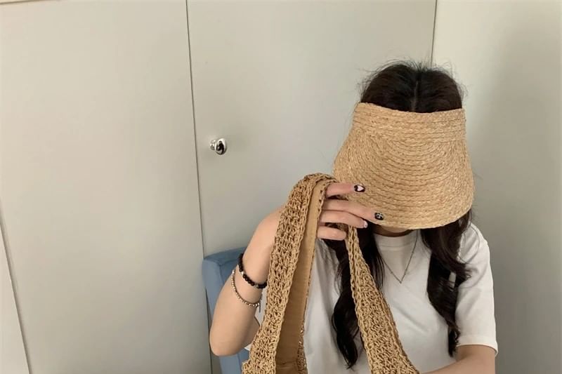 Plain Straw Tote Bag