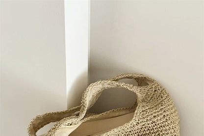Plain Straw Tote Bag
