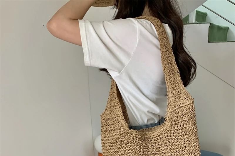 Plain Straw Tote Bag