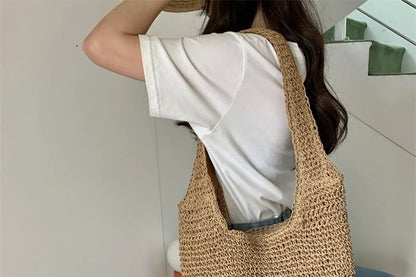 Plain Straw Tote Bag