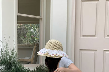 Bag Straw Striped Tote