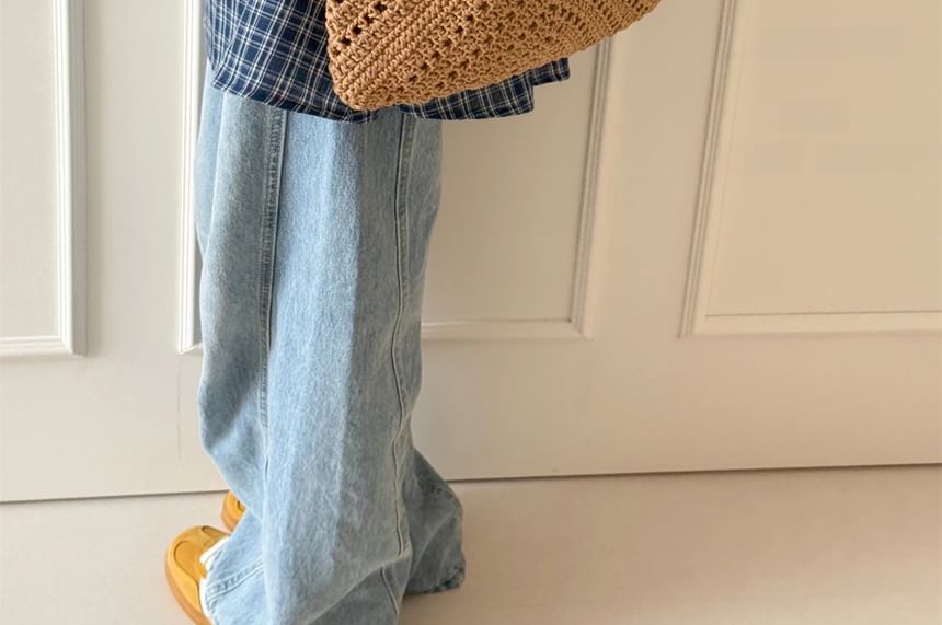 Knit Bag Crochet Tassel Tote