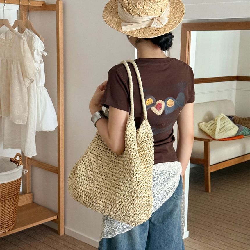 Plain Bag Tote Straw