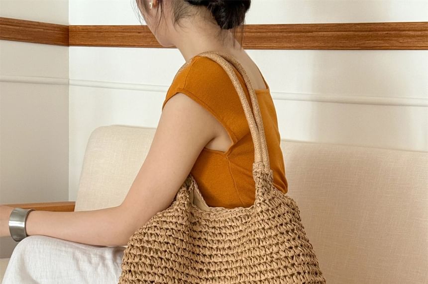 Plain Bag Tote Straw