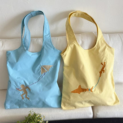 Nylon Bag Tote Embroidered