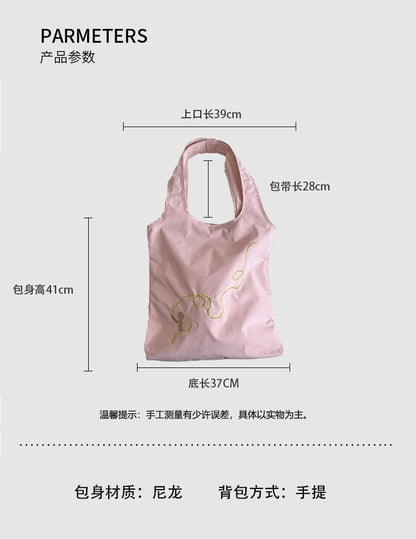 Nylon Bag Tote Embroidered