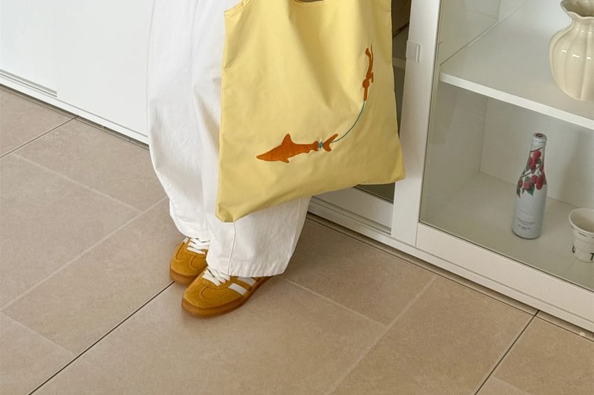 Nylon Bag Tote Embroidered