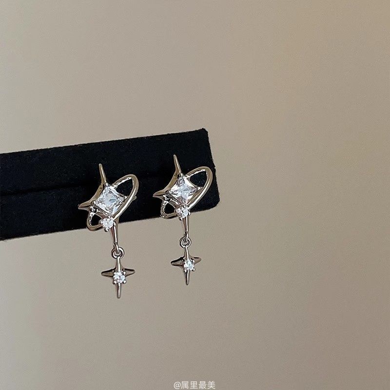 Drop Earring Star CZ