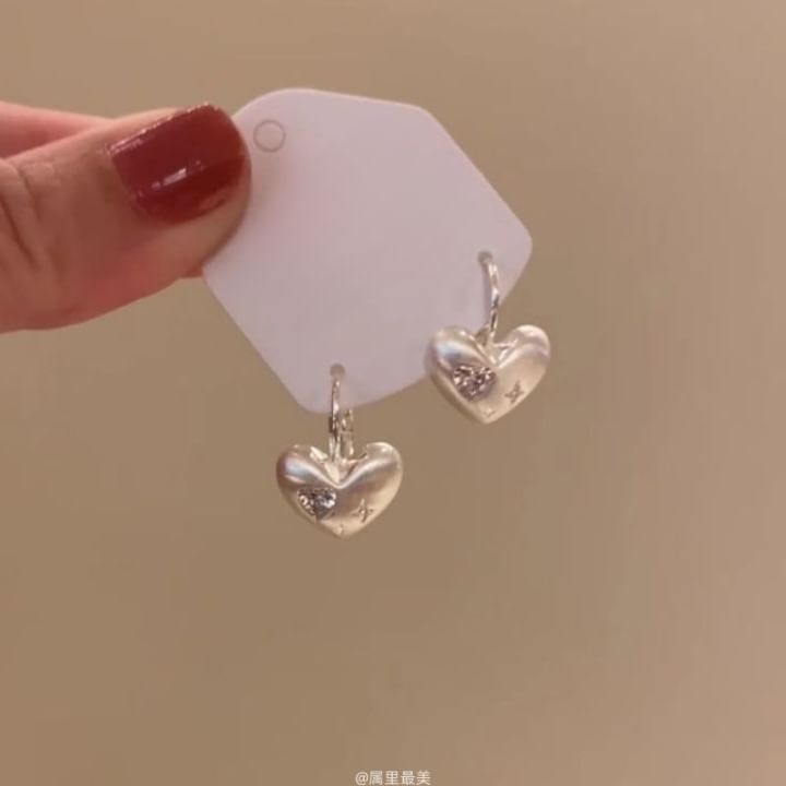 CZ Heart Earring Drop
