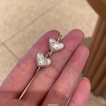 CZ Heart Earring Drop