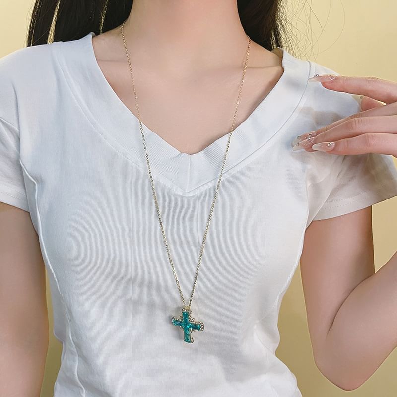 Chain Cross Necklace Pendant Alloy