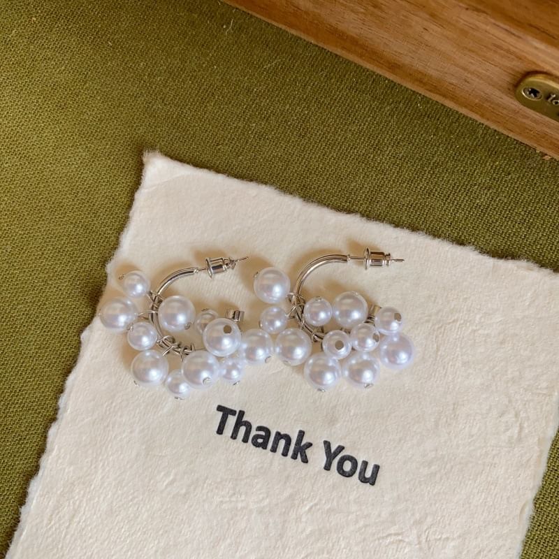 Hoop Pearl Faux Earring