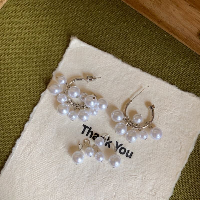 Hoop Pearl Faux Earring