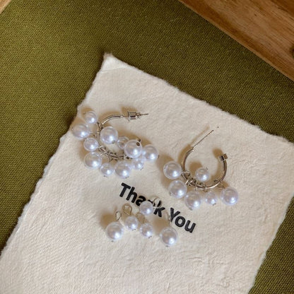 Hoop Pearl Faux Earring