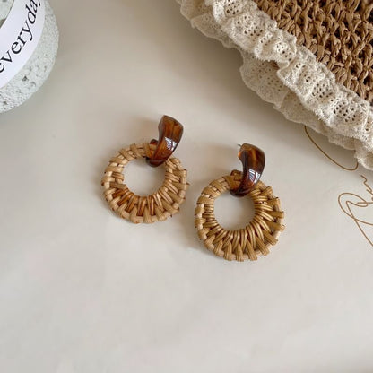 Woven Hoop Drop Earring