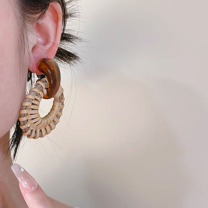 Woven Hoop Drop Earring