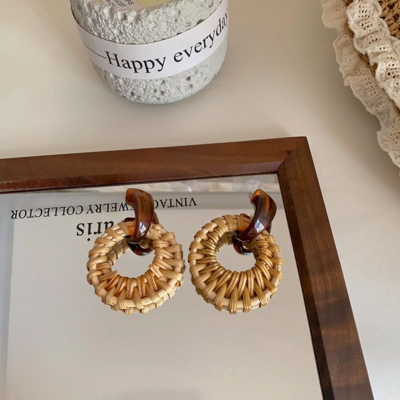 Woven Hoop Drop Earring