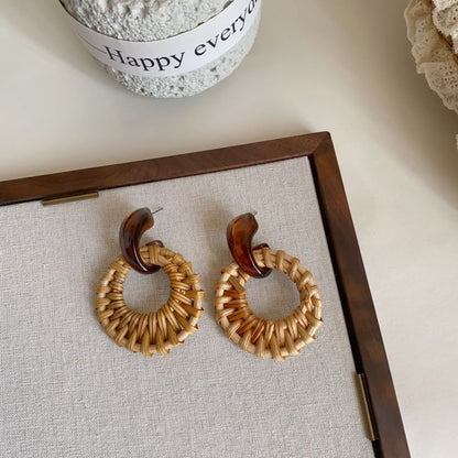 Woven Hoop Drop Earring