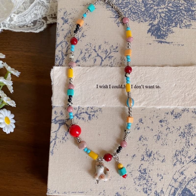 Necklace Pendant Bead Cat