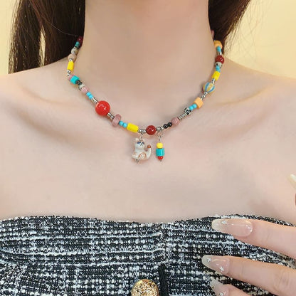 Necklace Pendant Bead Cat