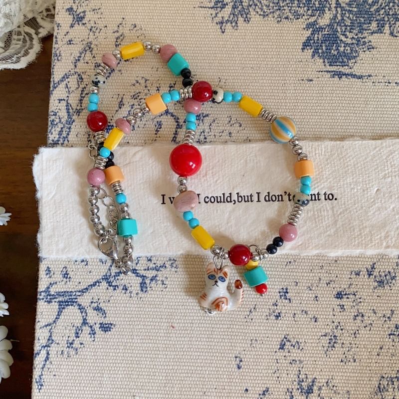 Necklace Pendant Bead Cat