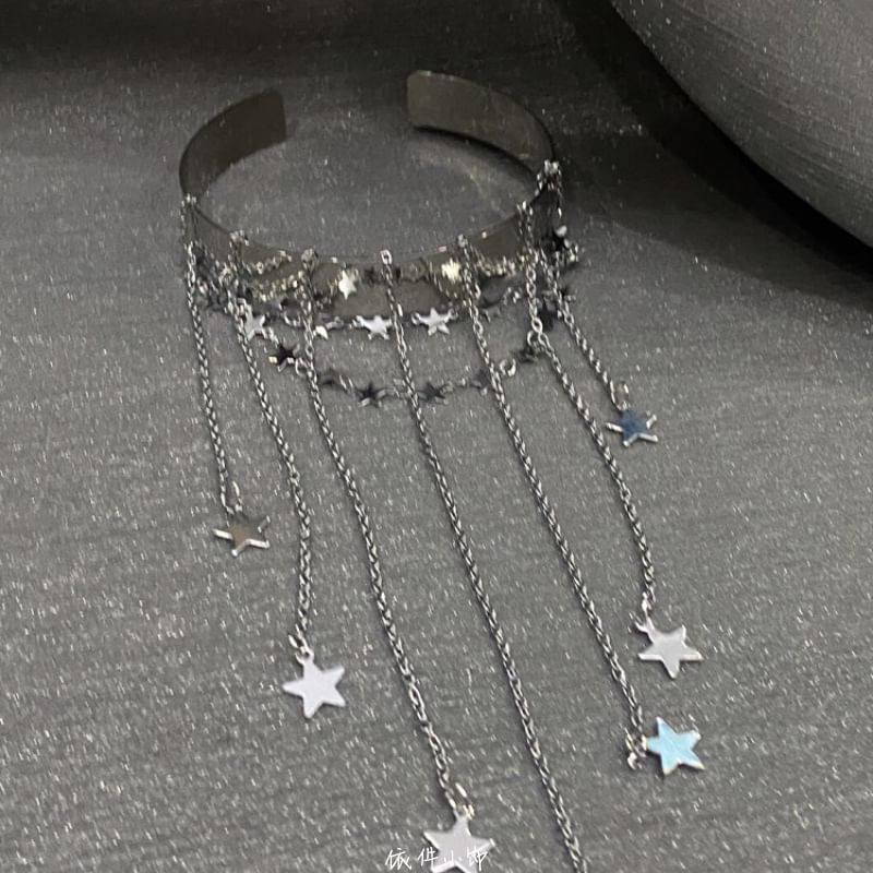 Chain Open Star Fringed Bangle