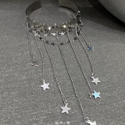 Chain Open Star Fringed Bangle