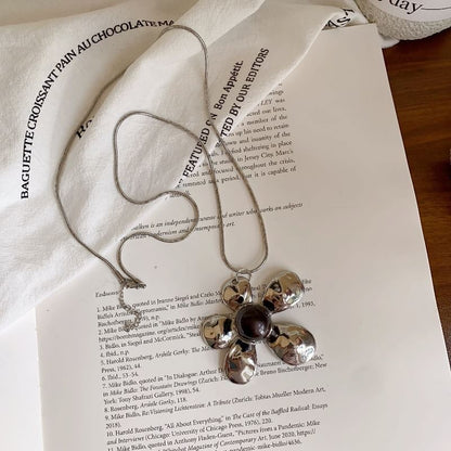 Flower Statement Snake Necklace Pendant Chain