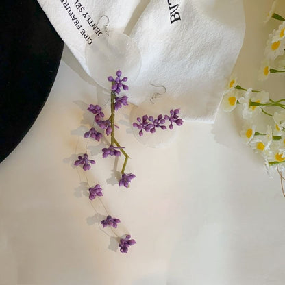 Statement Disc Earring Flower Asymmetrical Drop