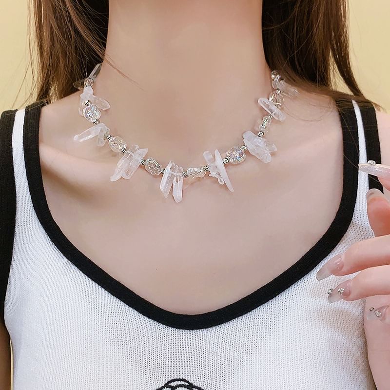 Crystal Necklace Faux Bead